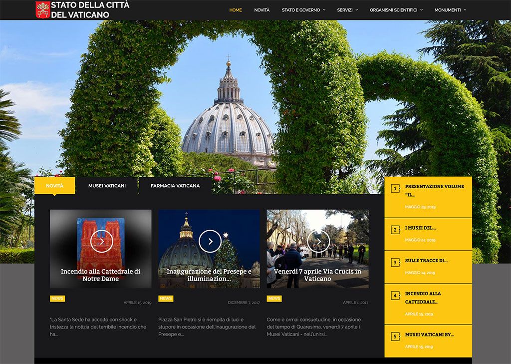 Online il restyling del sito 'vaticanstate.va'