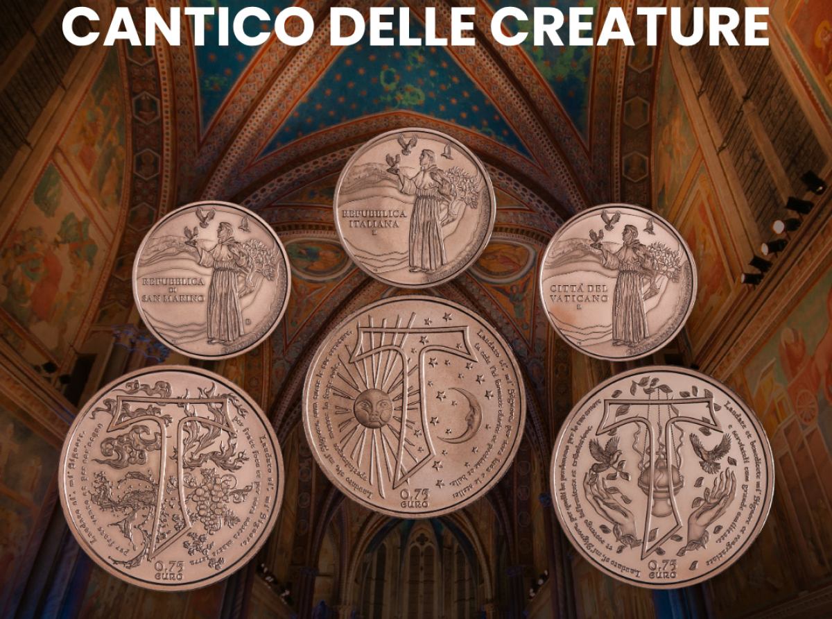 Tre Stati, un unico omaggio a San Francesco: nasce il trittico numismatico dedicato al Cantico delle Creature