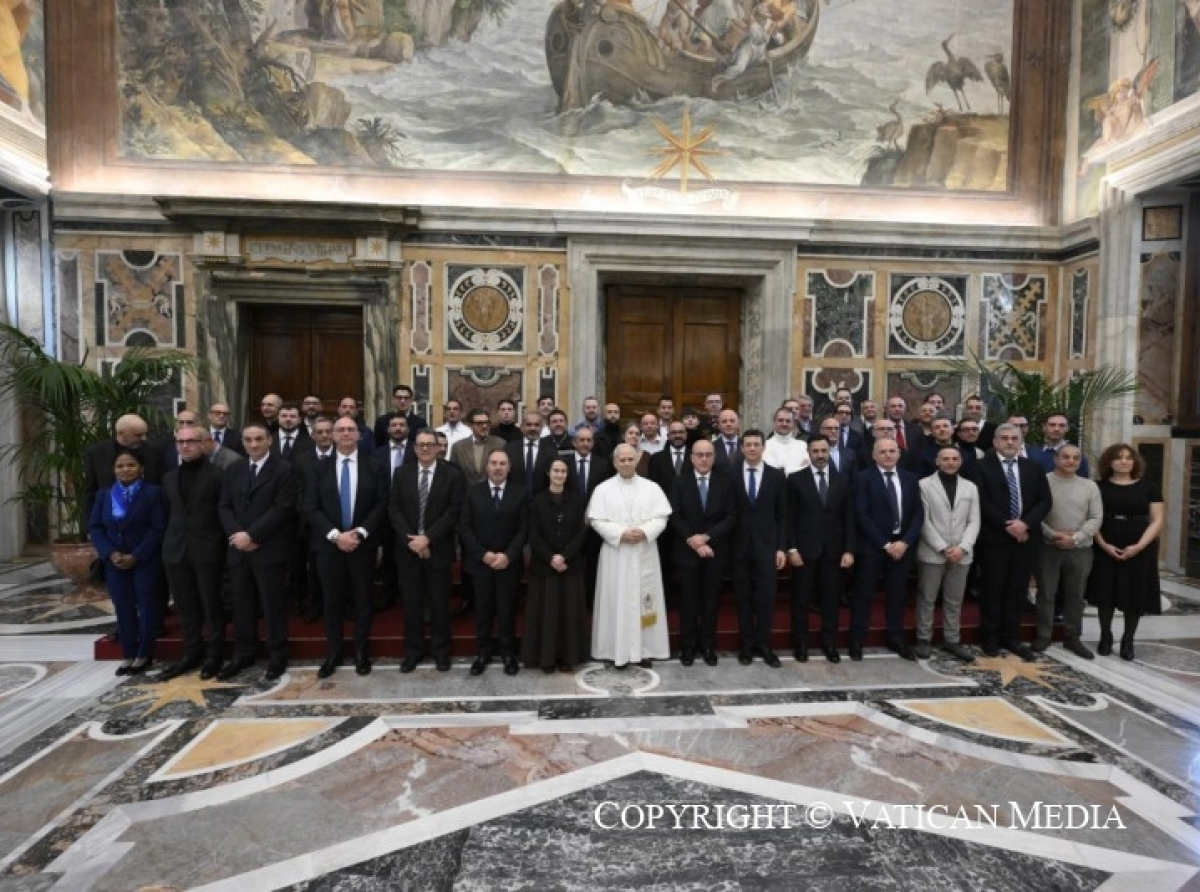 Pope Leo XIV greets managers and staff of the “Floreria” and the Constructions Office of the Governorate