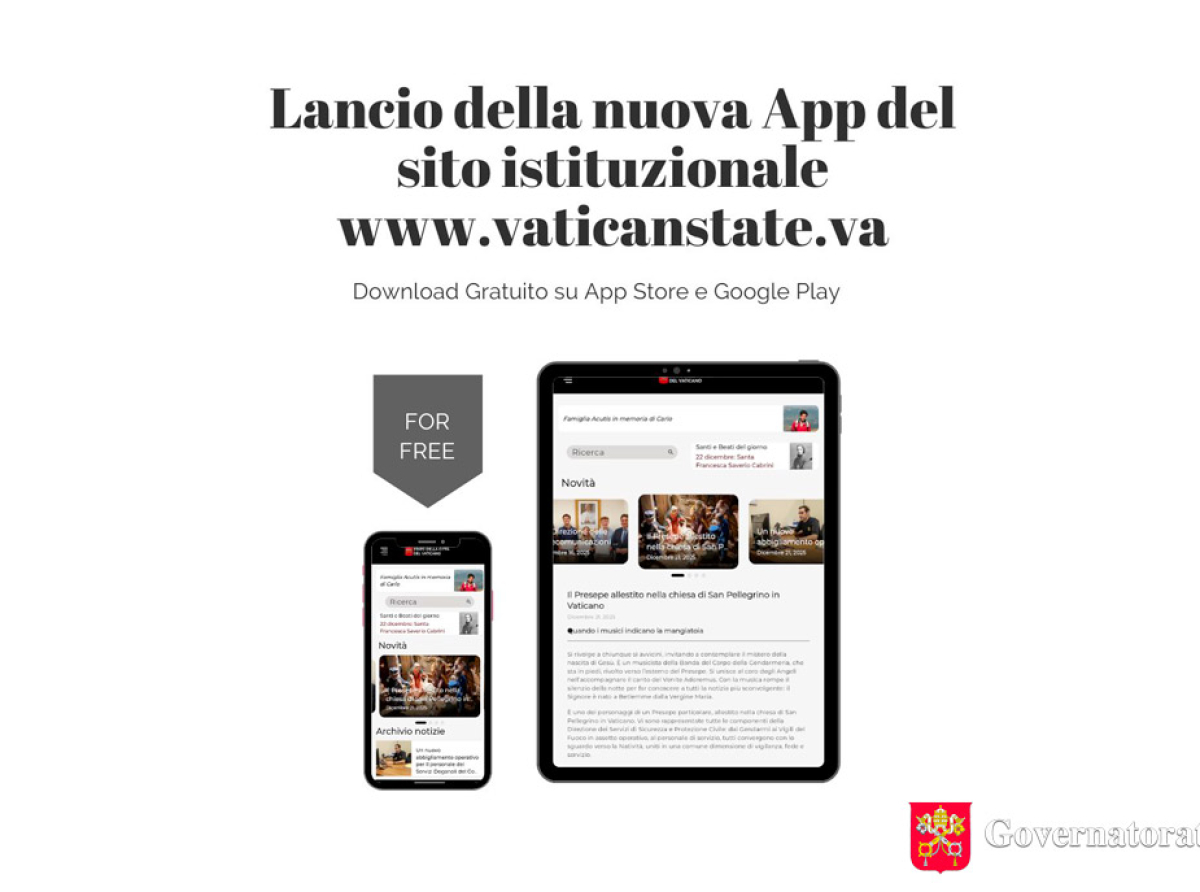 Lancio della nuova app del sito istituzionale www.vaticanstate.va