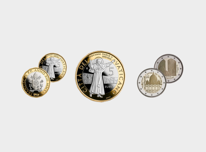 Le Vatican présente les monnaies commémoratives de 2 euros et la monnaie bimétallique de 5 euros 2025 en version belle épreuve